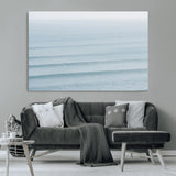 47814787-MGV-CV-36X24-Ocean Waves Wall Art Canvas Print, Framed Solo Surfer Art Picture Print, Wave Lines Perfect Minimalist Ocean Decor Artwork