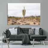 96147924-MGV-CV-36X24-Saguaro Cactus Wall Art Canvas Print, Framed Desert Cactus Art Picture Print, Earthy Desert Perfect Southwestern Boho Decor