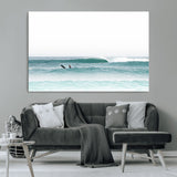 56345117-MGV-CV-36X24-Minimalist Surfing Wall Art Canvas Print, Framed Ocean Waves Art Picture Print, Soft Ocean Perfect Minimalist Coastal Decor