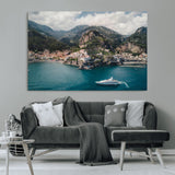 20321590-MGV-CV-36X24-Amalfi Coast Wall Art Canvas Print, Framed Italy Travel Art Picture Print, Mediterranean Landscape Perfect Mediterranean Coastal