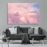22874890-MGV-CV-36X24-Pastel Sky Wall Art Canvas Print, Framed Dreamy Cloudscape Art Picture Print, Sunset Glow Perfect Minimalist Serenity Decor