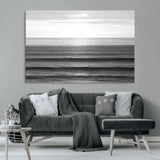 47305203-MGV-CV-36X24-Monochrome Ocean Wall Art Canvas Print, Framed Moody Ocean Art Picture Print, Calm Ocean Perfect Minimalist Coastal Decor Artwork