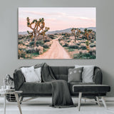 12540952-MGV-CV-36X24-Joshua Tree Park Wall Art Canvas Print, Framed Desert Road Art Picture Print, Sunset Drive Perfect Southwestern Boho Decor Artwork