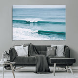 73692470-MGV-CV-36X24-Ocean Swell Wall Art Canvas Print, Framed Surf Waves Art Picture Print, Blue Water Perfect Coastal Dynamic Decor Artwork