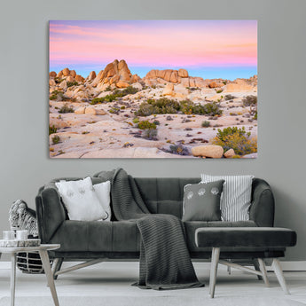 96167137-MGV-CV-36X24-Vibrant Sunset Sky Wall Art Canvas Print, Framed Joshua Tree Art Picture Print, Rugged Terrain Perfect Southwestern Boho Decor