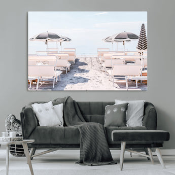 67623952-MGV-CV-36X24-Minimalist Beach Wall Art Canvas Print, Framed Pastel Sand Art Picture Print, Beach Aesthetic Perfect Coastal Minimalist Decor