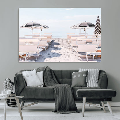 67623952-MGV-CV-36X24-Minimalist Beach Wall Art Canvas Print, Framed Pastel Sand Art Picture Print, Beach Aesthetic Perfect Coastal Minimalist Decor