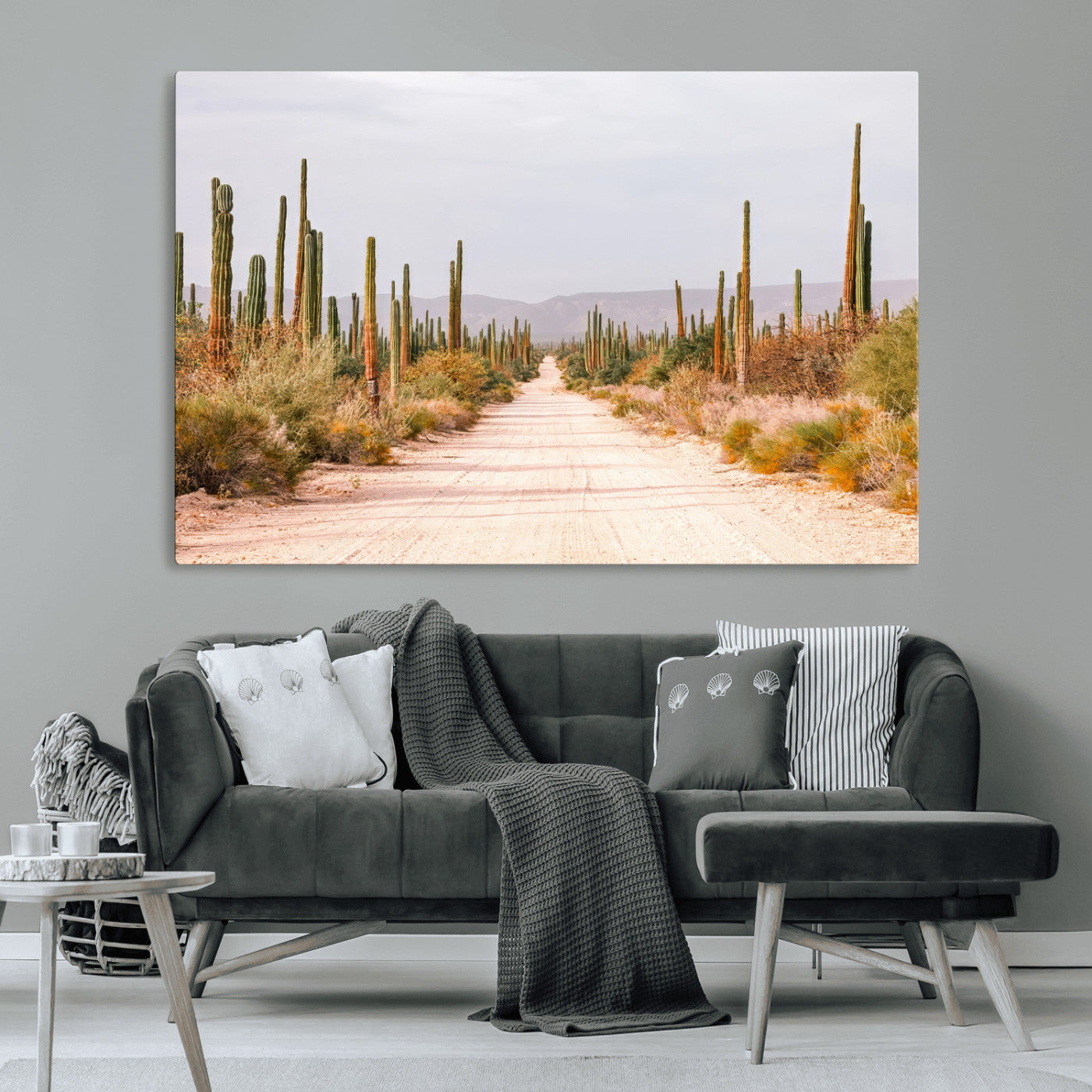 30742780-MGV-CV-36X24-Desert Cactus Wall Art Canvas Print, Framed Southwestern Art Picture Print, Bohemian Western Perfect Southwestern Boho Decor