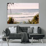23287092-MGV-CV-36X24-Ocean Surfer Wall Art Canvas Print, Framed Coastal Surf Art Picture Print, Tropical Beach Perfect Tropical Coastal Decor Artwork