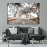87090469-MGV-CV-36X24-Cypress Tunnel Wall Art Canvas Print, Framed Misty Road Art Picture Print, Foggy Trees Perfect Rustic Woodland Decor Artwork
