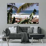 34722557-MGV-CV-36X24-Tropical Shoreline Wall Art Canvas Print, Framed Surfer Beach Art Picture Print, Coastal Surf Perfect Tropical Coastal Decor
