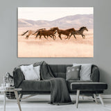 83644685-MGV-CV-36X24-Wild Horse Art Wall Art Canvas Print, Framed Rustic Western Art Picture Print, Desert Horse Scene Perfect Rustic Western Decor