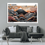63125329-MGV-CV-36X24-Japanese Mt Fuji Wall Art – Surreal Ukiyo e Style Cherry Blossom Poster, Swirling Cloud Landscape Print, Modern Oriental Asian