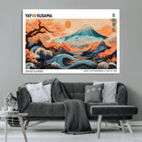 88785870-MGV-CV-36X24-Japanese Great Wave & Mt Fuji Wall Art – Ukiyo e Style Landscape Print with Flowing River, Autumn Mountain Poster, Oriental Asian