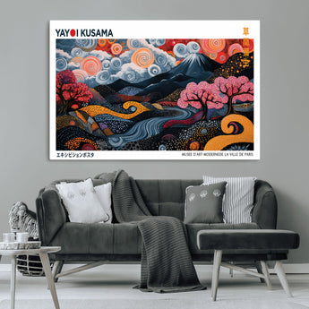 43879290-MGV-CV-36X24-Japanese Abstract Wall Art – Mount Fuji Cherry Blossom Canvas Print, Modern Asian Inspired Landscape Decor for Living Room,