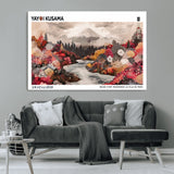 32352074-MGV-CV-36X24-Japanese Landscape Wall Art – Mount Fuji River Canvas Print, Modern Asian Inspired Nature Decor for Living Room, Bedroom, Office