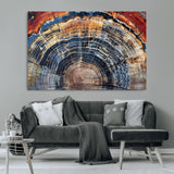 38987581-MGV-CV-36X24-Tree Ring Art Wall Art Canvas Print, Framed Rustic Wall Decor Art Picture Print, Nature Grain Print Perfect Modern Rustic Decor