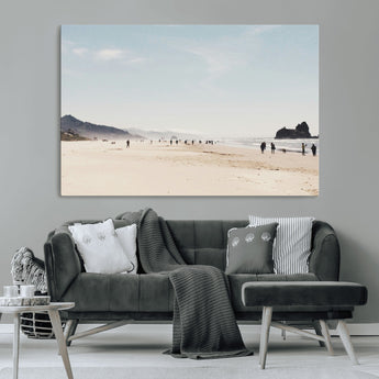 28307820-MGV-CV-36X24-Minimalist Beach Wall Art Canvas Print, Framed Coastal Serenity Art Picture Print, Soft Sand Perfect Modern Coastal Decor Artwork