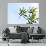 54719115-MGV-CV-36X24-Palm Trees Wall Art Canvas Print, Framed Tropical Aesthetic Art Picture Print, Coastal Serenity Perfect Tropical Minimalist Decor