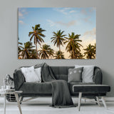 99033771-MGV-CV-36X24-Palm Trees Wall Art Canvas Print, Framed Tropical Vibes Art Picture Print, Coastal Sunset Perfect Coastal Boho Decor Artwork