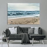 81812590-MGV-CV-36X24-Ocean Wall Art Wall Art Canvas Print, Framed Coastal Canvas Art Picture Print, Moody Seascape Perfect Coastal Minimalist Decor