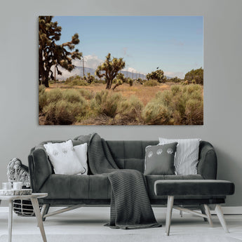 16114018-MGV-CV-36X24-Joshua Tree Wall Art Canvas Print, Framed Desert Landscape Art Picture Print, Mountain Horizon Perfect Southwestern Boho Decor