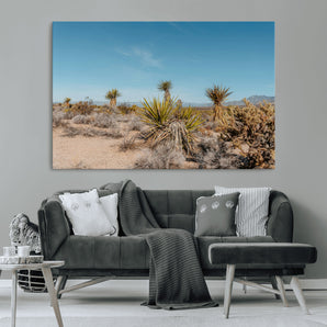 35156165-MGV-CV-36X24-Joshua Tree Wall Art Canvas Print, Framed Desert Landscape Art Picture Print, Warm Earth Tones Perfect Southwestern Minimalist