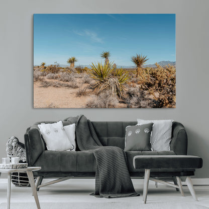35156165-MGV-CV-36X24-Joshua Tree Wall Art Canvas Print, Framed Desert Landscape Art Picture Print, Warm Earth Tones Perfect Southwestern Minimalist