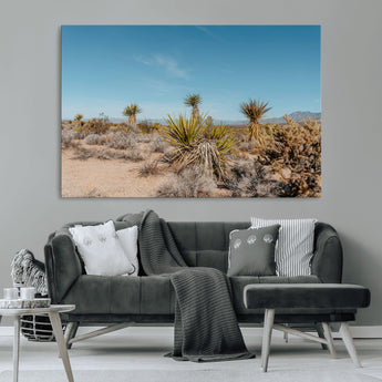 35156165-MGV-CV-36X24-Joshua Tree Wall Art Canvas Print, Framed Desert Landscape Art Picture Print, Warm Earth Tones Perfect Southwestern Minimalist