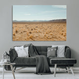 55918919-MGV-CV-36X24-Desert Landscape Wall Art – Golden Grass Plains and Mountain Horizon Canvas Print, Southwest Nature Photography Decor for Living