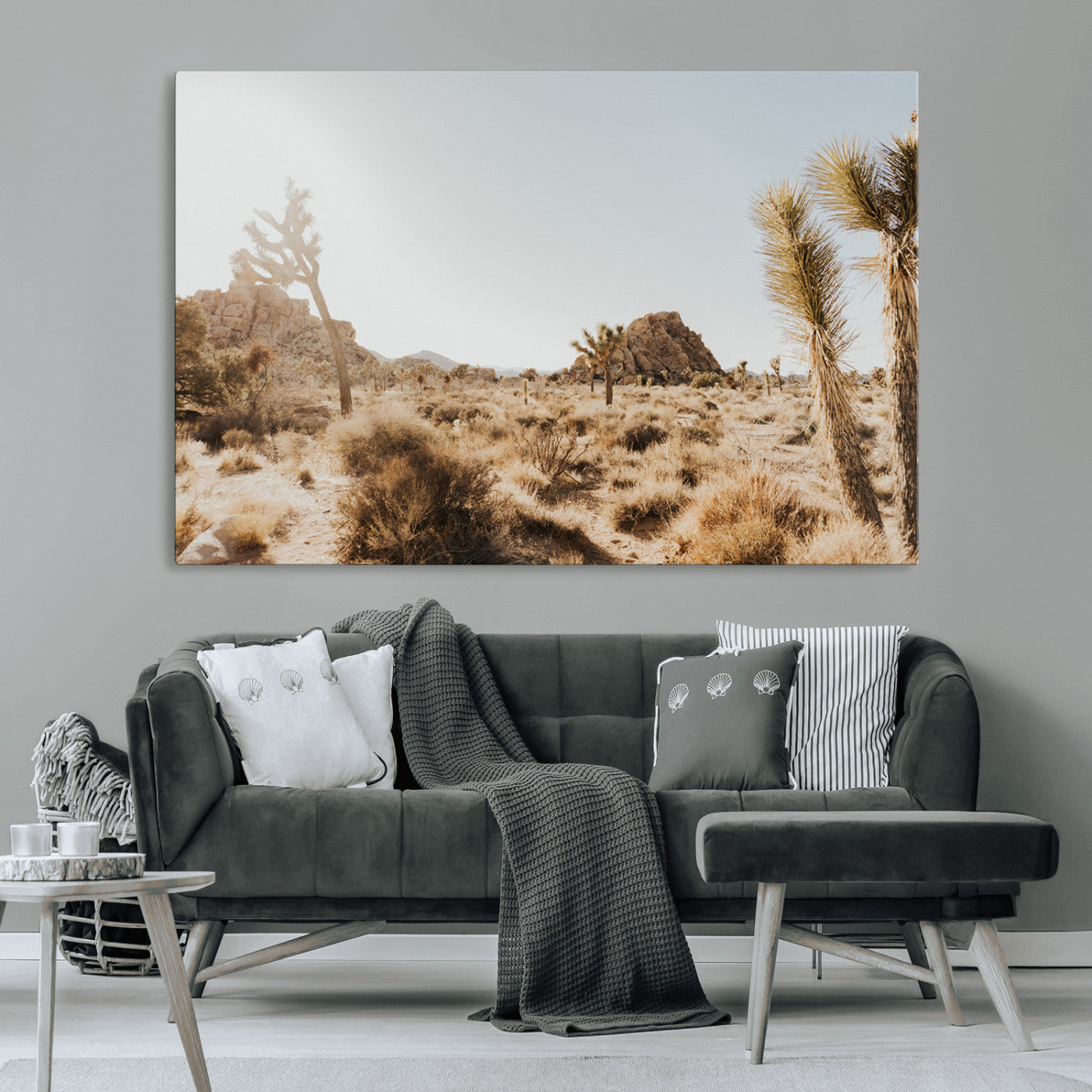 62783269-MGV-CV-36X24-Joshua Tree Wall Art – Desert Landscape Photography Canvas Print, Southwest Nature Artwork Rustic Home Decor for Living Room,
