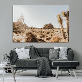 62783269-MGV-CV-36X24-Joshua Tree Wall Art – Desert Landscape Photography Canvas Print, Southwest Nature Artwork Rustic Home Decor for Living Room,