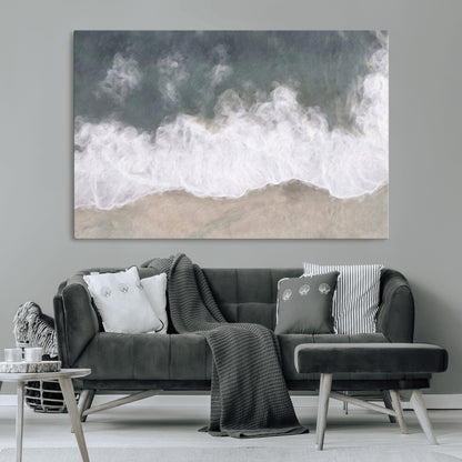 10072982-MGV-CV-36X24-Abstract Ocean Wave Wall Art – Coastal Beach Canvas Print, Minimalist Seascape Painting, Modern Ocean Inspired Artwork for Living