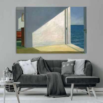 34188481-MGV-CV-36X24-Coastal Sunlight Wall Art – Minimalist Ocean View Canvas Print, Serene Beach House Inspired Decor for Bedroom, Living Room,