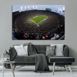 14387817-MGV-CV-36X24-Lambeau Field Stadium Wall Art – Green Bay Packers Game Day Canvas Print with Fireworks and Crowd – NFL Football Fan Man Cave