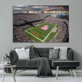 98106777-MGV-CV-36X24-Soldier Field Wall Art – Chicago Bears Stadium Canvas Print with American Flag, Game Day Football Decor for Man Cave, Bar, or