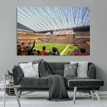 81960112-MGV-CV-36X24-Futuristic Football Stadium Wall Art – Modern Dome Arena Canvas Print, Chicago Bears Concept Design Sports Decor for Man Cave or