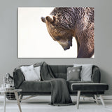 14405507-MGV-CV-36X24-Grizzly Bear Canvas Wall Art – Framed Wildlife Nature Decor, Large Brown Bear Profile Canvas Print for Living Room, Office, or