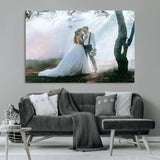 CSTM913-MGV-CV-36X24-Framed Wedding Canvas Print - Custom Wall Art Keepsake for Couples, Elegant Home Decoration Gift, Create Your Own Photo Canvas