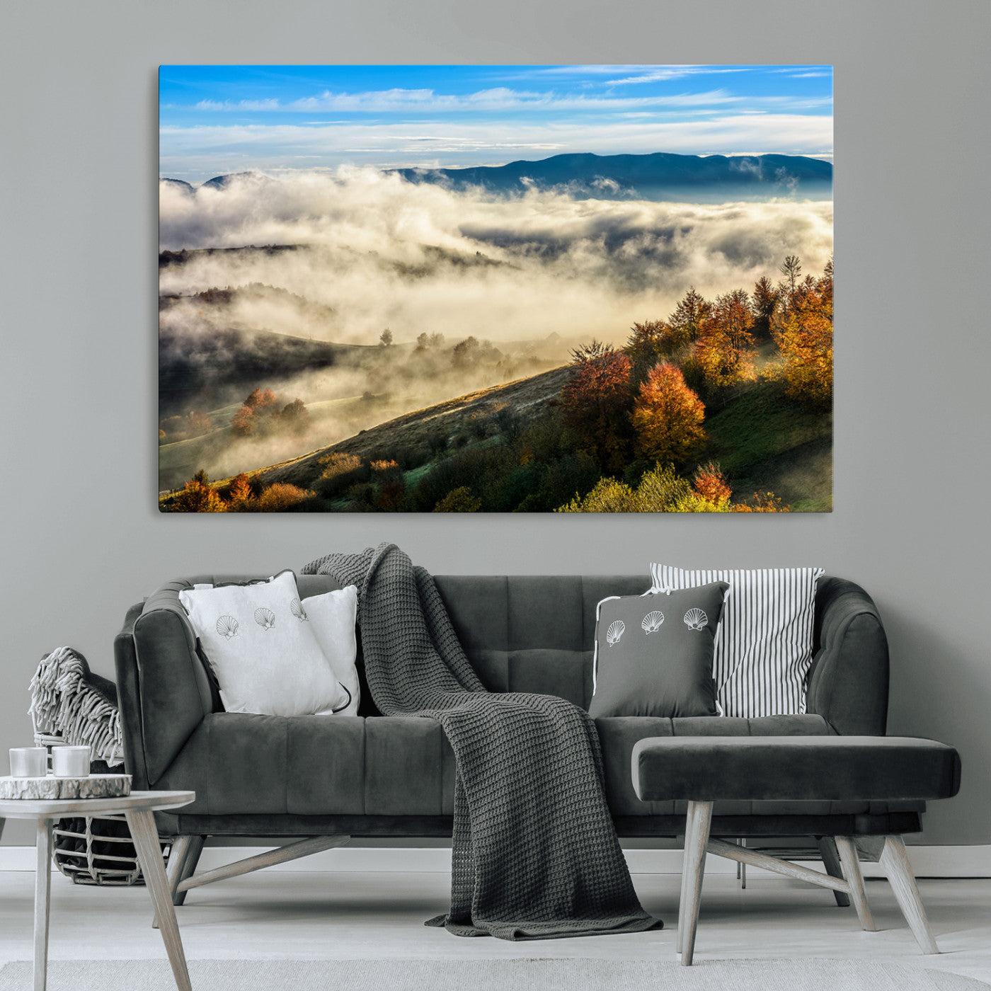 21551192-MGV-CV-36X24-Landscape Wall Art – Autumn Mountain View Canvas Print, Scenic Nature Photography Decor for Bedroom, Living Room, Office, Cabin or