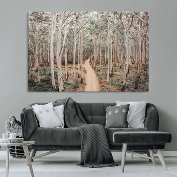 24760563-MGV-CV-36X24-Forest Wall Art – Tranquil Woodland Path Canvas Print, Scenic Nature Photography Decor for Bedroom, Living Room, Office, Cabin or