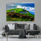34181847-MGV-CV-36X24-Coastal Golf Course Wall Art – Panoramic Ocean Fairway Canvas Print, Scenic Sports Photography Decor for Office, Man Cave, Living