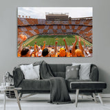 76011417-MGV-CV-36X24-Tennessee Volunteers Wall Art – Neyland Stadium Checkerboard Crowd Canvas Print, Vols Football Game Day Fan Perspective Sports