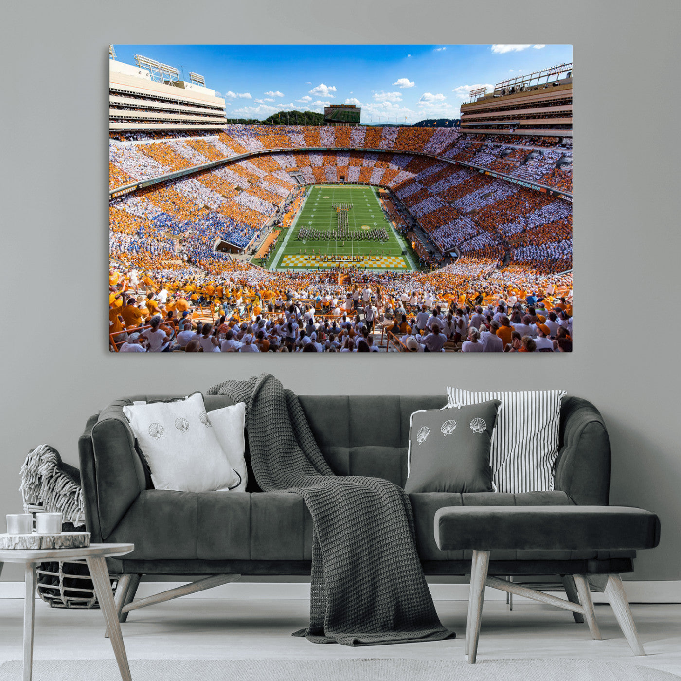 77097951-MGV-CV-36X24-Neyland Stadium Wall Art – Panoramic Tennessee Volunteers Football Field Canvas Print, Game Day Decor for Office, Man Cave, Living