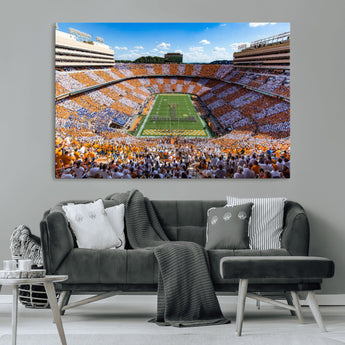 77097951-MGV-CV-36X24-Neyland Stadium Wall Art – Panoramic Tennessee Volunteers Football Field Canvas Print, Game Day Decor for Office, Man Cave, Living