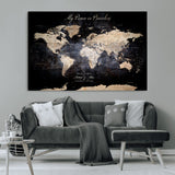 51488142-MGV-CV-36X24-Personalized World Map Wall Art – Dark Rustic Adventure Travel Map with Custom Names, Vintage Wall Decor for Couples, Families or