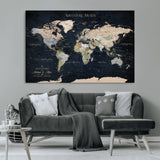 15547583-MGV-CV-36X24-Personalized World Map Wall Art – Rustic Navy Adventure Awaits Travel Map with Custom Couple Names, Vintage Wall Decor for Home or