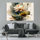 46359-MGV-CV-36X24-Lotus Blossom Wall Art Canvas Print, Framed Water Lily Art Picture Print, Zen Flower Perfect Zen Botanical Decor Artwork
