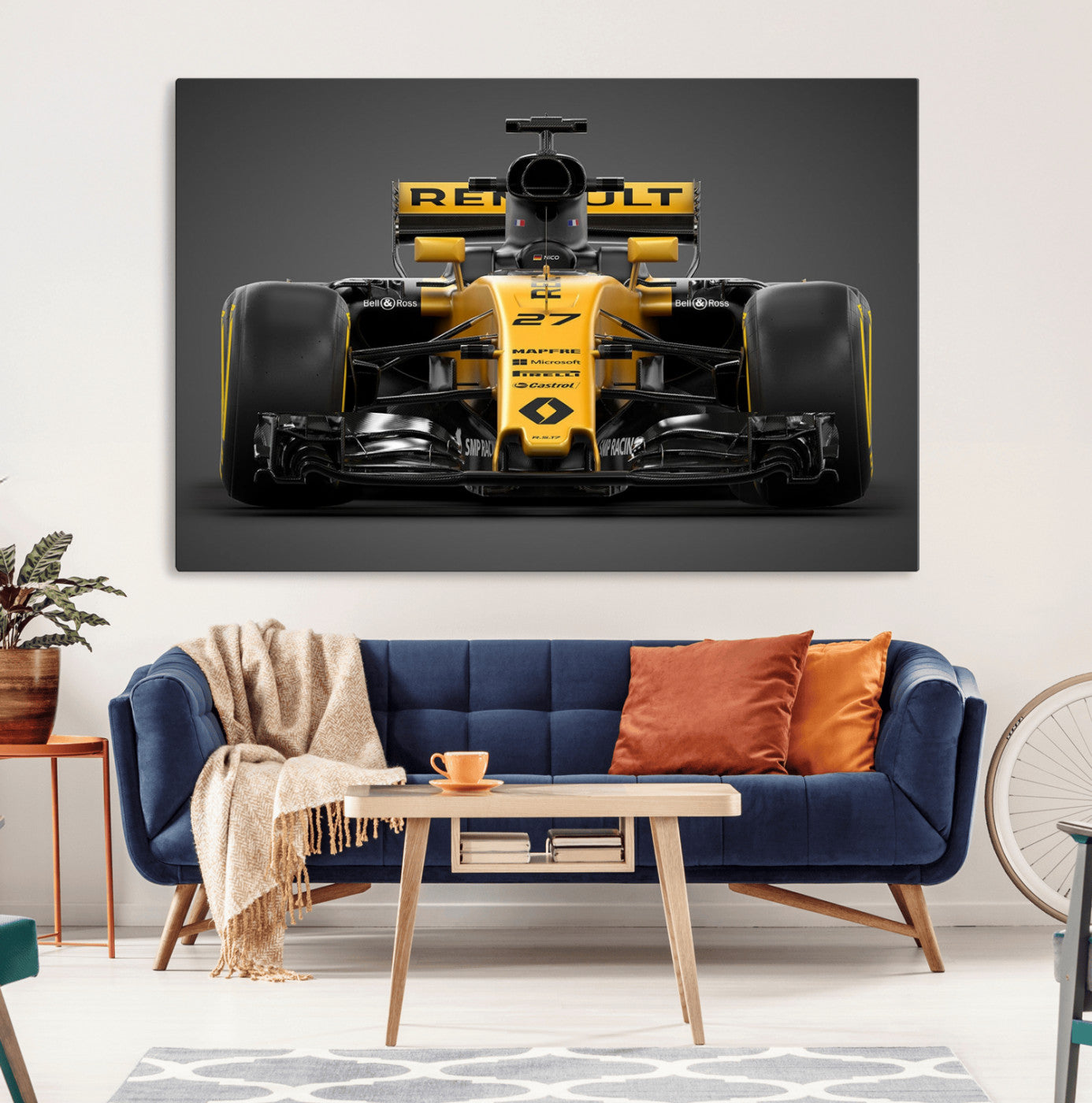 62882-MGV-CV-36X24-Renault F1 Racing Car Print - High-Performance Formula 1 Motorsport Wall Art, Perfect Gift for Racing Fans and Car Enthusiasts