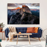 31332-MGV-CV-36X24-Mountain Landscape Wall Art – Majestic Sunset Rock Formation Canvas Print, Nature Scenic Decor for Living Room, Office, Cabin or
